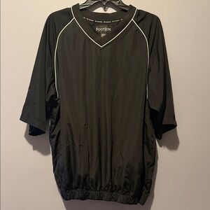 FootJoy Black V-Neck Short Sleeve Pullover with White Piping